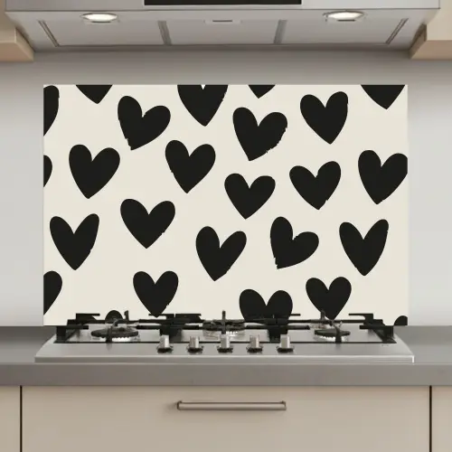 Hartjes - Zwart - Beige keuken achterwand spatscherm klein -3d_website