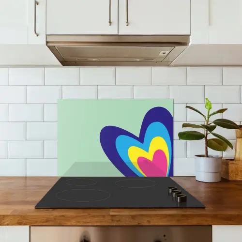 Hartjes - Kleurrijk - Valentijn keuken achterwand spatscherm klein -sfeer2