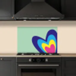 Hartjes - Kleurrijk - Valentijn keuken achterwand spatscherm klein -sfeer1