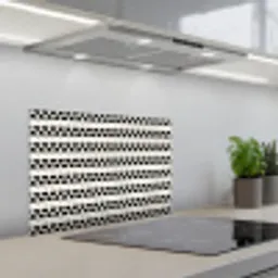 Harten - Lijn - Wit - Zwart keuken achterwand spatscherm klein 900 -3d_schuin