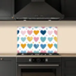 Hartjes - Pastel - Patroon keuken achterwand spatscherm klein -sfeer1