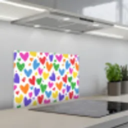 Hartjes - Patroon - Kleurrijk keuken achterwand spatscherm klein -3d_schuin