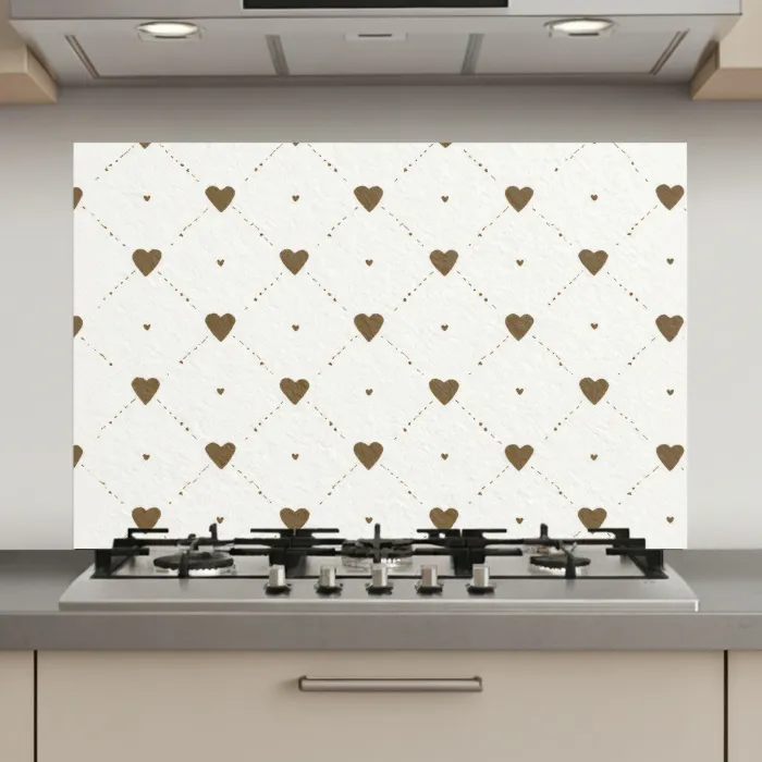 Hartjes - Patroon - Raster - Klassiek keuken achterwand spatscherm klein -3d_website