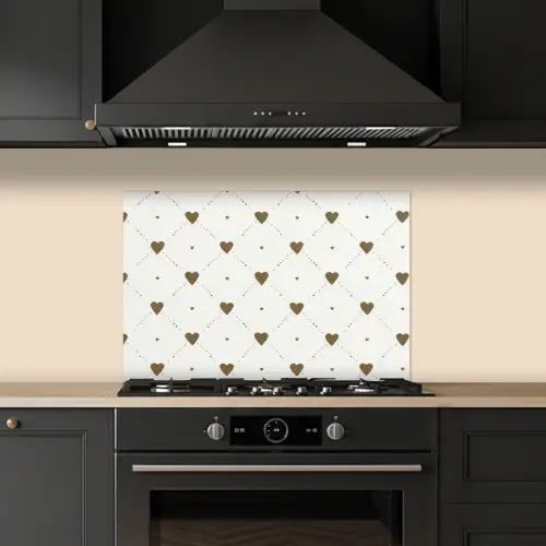Hartjes - Patroon - Raster - Klassiek keuken achterwand spatscherm klein -sfeer1