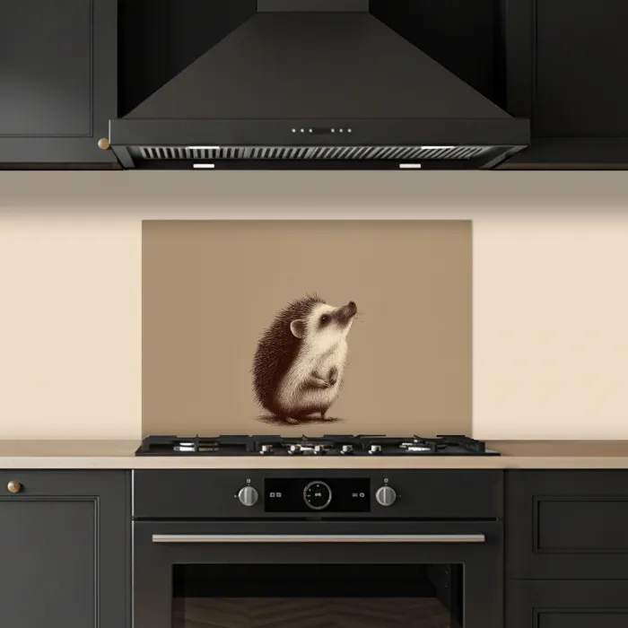 Egel - Snuitje - Bruin - Stekels keuken achterwand spatscherm klein -sfeer1