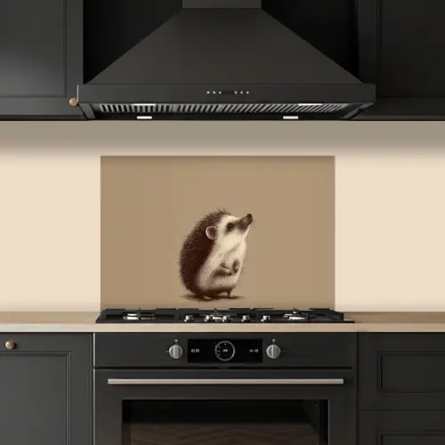 Egel - Snuitje - Bruin - Stekels keuken achterwand spatscherm klein -sfeer1