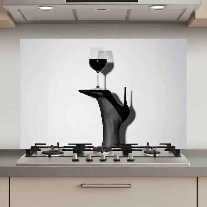 Hak - Wijn - Minimalistisch - Zwart keuken achterwand spatscherm klein -3d_website