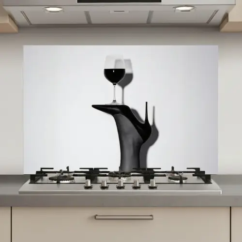 Hak - Wijn - Minimalistisch - Zwart keuken achterwand spatscherm klein -3d_website
