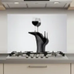 Hak - Wijn - Minimalistisch - Zwart keuken achterwand spatscherm klein -3d_website