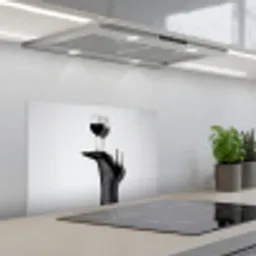 Hak - Wijn - Minimalistisch - Zwart keuken achterwand spatscherm klein -3d_schuin