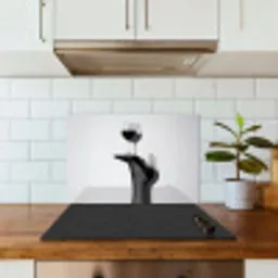 Hak - Wijn - Minimalistisch - Zwart keuken achterwand spatscherm klein -sfeer2