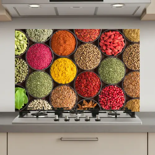 Kruiden - Schaaltjes - Kleurrijk - Textuur keuken achterwand spatscherm klein -3d_website