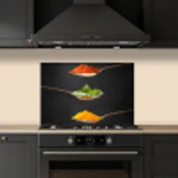 Kruiden - Lepel - Specerijen - Zwart - Italiaans keuken achterwand spatscherm klein -sfeer1
