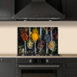 Kruiden - Lepel - Specerijen - Zwart - Keuken keuken achterwand spatscherm klein -sfeer1