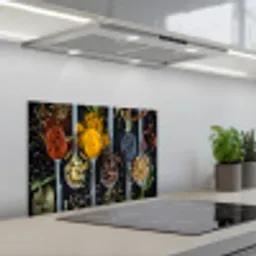 Kruiden - Lepel - Specerijen - Zwart - Keuken keuken achterwand spatscherm klein -3d_schuin