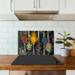 Kruiden - Lepel - Specerijen - Zwart - Keuken keuken achterwand spatscherm klein -sfeer2