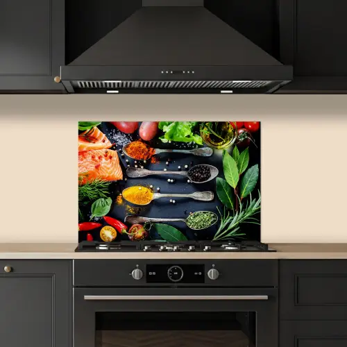 Kruiden - Lepels - Keuken - Specerijen keuken achterwand spatscherm klein -sfeer1