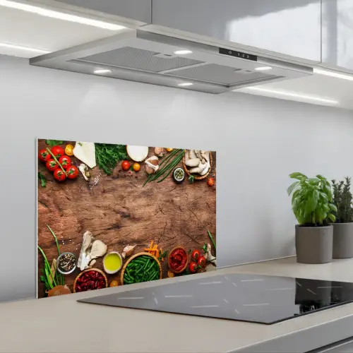 Kruiden - Groente - Rustiek keuken achterwand spatscherm klein -3d_schuin