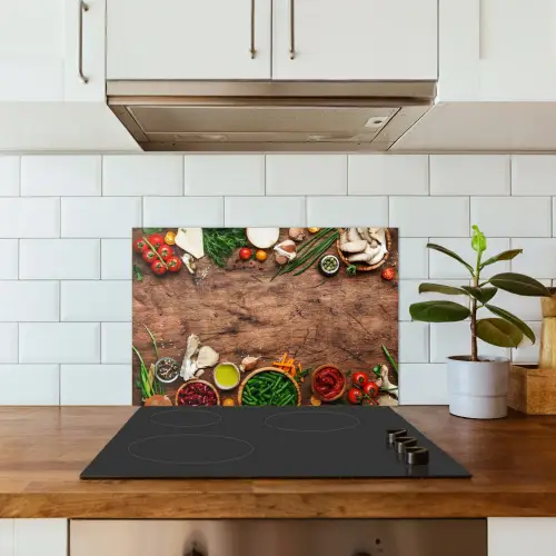 Kruiden - Groente - Rustiek keuken achterwand spatscherm klein -sfeer2