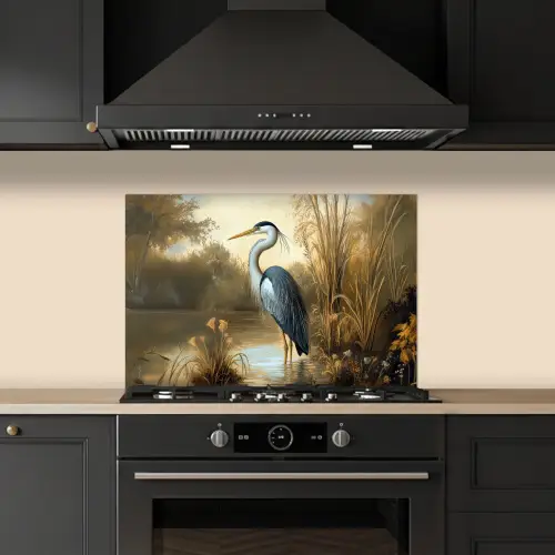 Reiger - Water - Planten keuken achterwand spatscherm klein -sfeer1