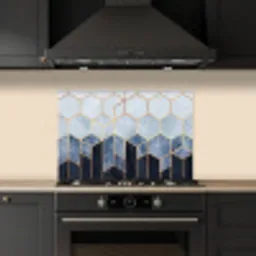 Hexagon - Gold - Luxe - Patronen keuken achterwand spatscherm klein -sfeer1
