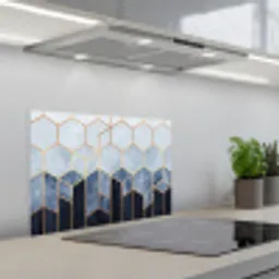 Hexagon - Gold - Luxe - Patronen keuken achterwand spatscherm klein -3d_schuin
