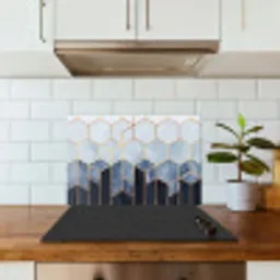 Hexagon - Gold - Luxe - Patronen keuken achterwand spatscherm klein -sfeer2