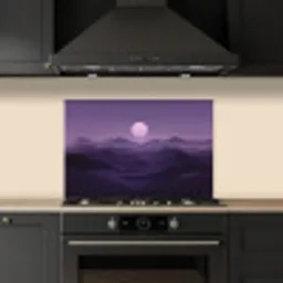 Heuvels - Paars - Mist - Zon keuken achterwand spatscherm klein -sfeer1