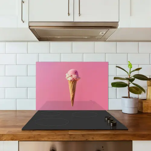 Hoorntje - Schepijs - Roze keuken achterwand spatscherm klein -sfeer2