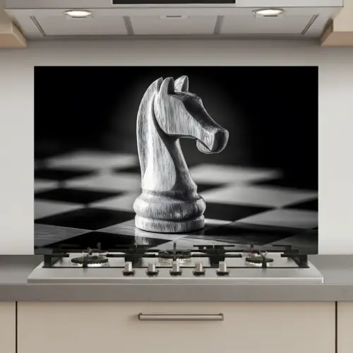 Paard - Hout - Schaalbord - Zwart keuken achterwand spatscherm klein -3d_website