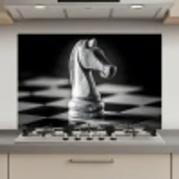 Paard - Hout - Schaalbord - Zwart keuken achterwand spatscherm klein -3d_website