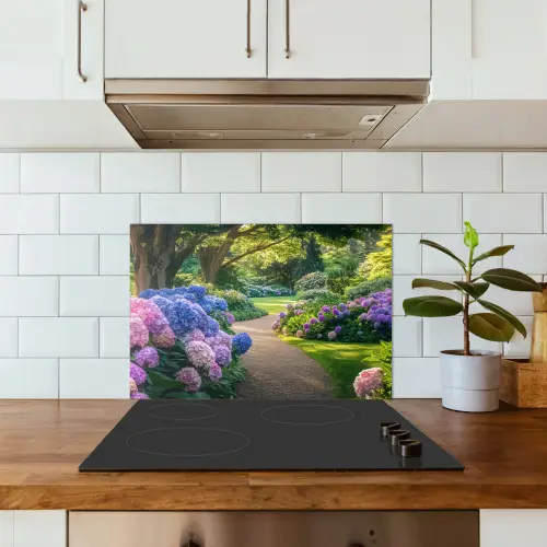 Hortensia- Park - Pad keuken achterwand spatscherm klein -sfeer2