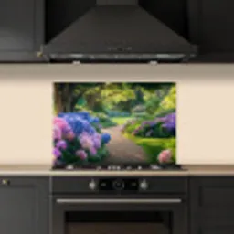 Hortensia- Park - Pad keuken achterwand spatscherm klein -sfeer1