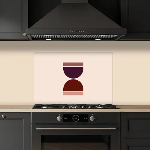 Zandloper - Symmetrisch - Rood - Paars keuken achterwand spatscherm klein -sfeer1