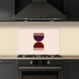 Zandloper - Symmetrisch - Rood - Paars keuken achterwand spatscherm klein -sfeer1