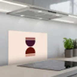 Zandloper - Symmetrisch - Rood - Paars keuken achterwand spatscherm klein -3d_schuin