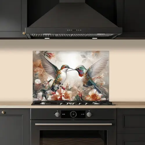 Kolibrie - Vogels - Bloemen - Natuur keuken achterwand spatscherm klein -sfeer1