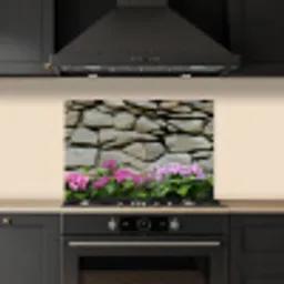 Hortensia’s - Stenen - Muur - Bloemen keuken achterwand spatscherm klein -sfeer1