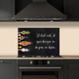 Ik gooi dingen in de pan en duim - Keuken - Quotes - Spreuken - Humor keuken achterwand spatscherm klein -sfeer1