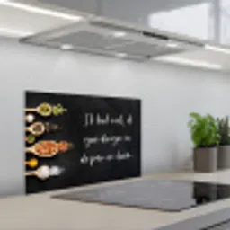 Ik gooi dingen in de pan en duim - Keuken - Quotes - Spreuken - Humor keuken achterwand spatscherm klein -3d_schuin
