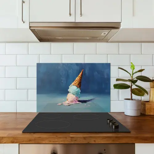 Ijshoorn - Bolletjes - Smelt - Roze keuken achterwand spatscherm klein -sfeer2