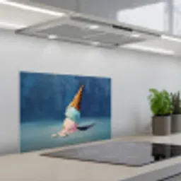 Ijshoorn - Bolletjes - Smelt - Roze keuken achterwand spatscherm klein -3d_schuin