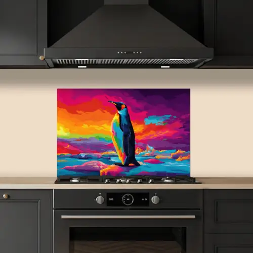 Ijsschots - Pinguïn - Abstract - Lucht keuken achterwand spatscherm klein -sfeer1