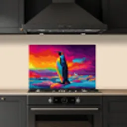 Ijsschots - Pinguïn - Abstract - Lucht keuken achterwand spatscherm klein -sfeer1