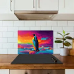Ijsschots - Pinguïn - Abstract - Lucht keuken achterwand spatscherm klein -sfeer2