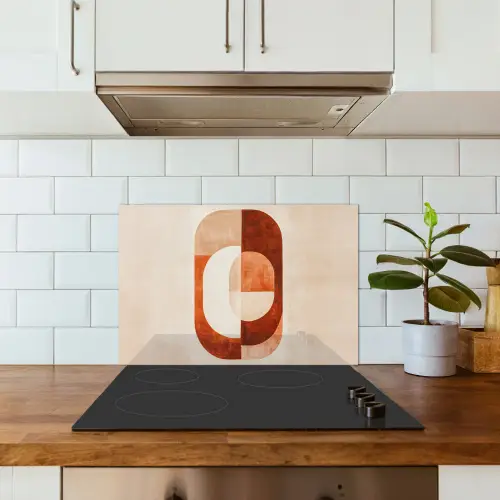 Illustratie - Abstract - Vormen - Rood keuken achterwand spatscherm klein -sfeer2