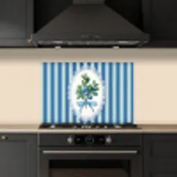 Illustratie - Bessen - Blauw - Strepen keuken achterwand spatscherm klein -sfeer1