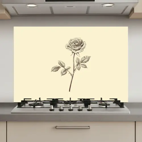 Illustratie - Zwart - Roos keuken achterwand spatscherm klein -3d_website