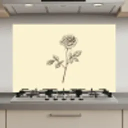 Illustratie - Zwart - Roos keuken achterwand spatscherm klein -3d_website