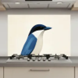 Illustratie - Blauw - Vogel keuken achterwand spatscherm klein -3d_website